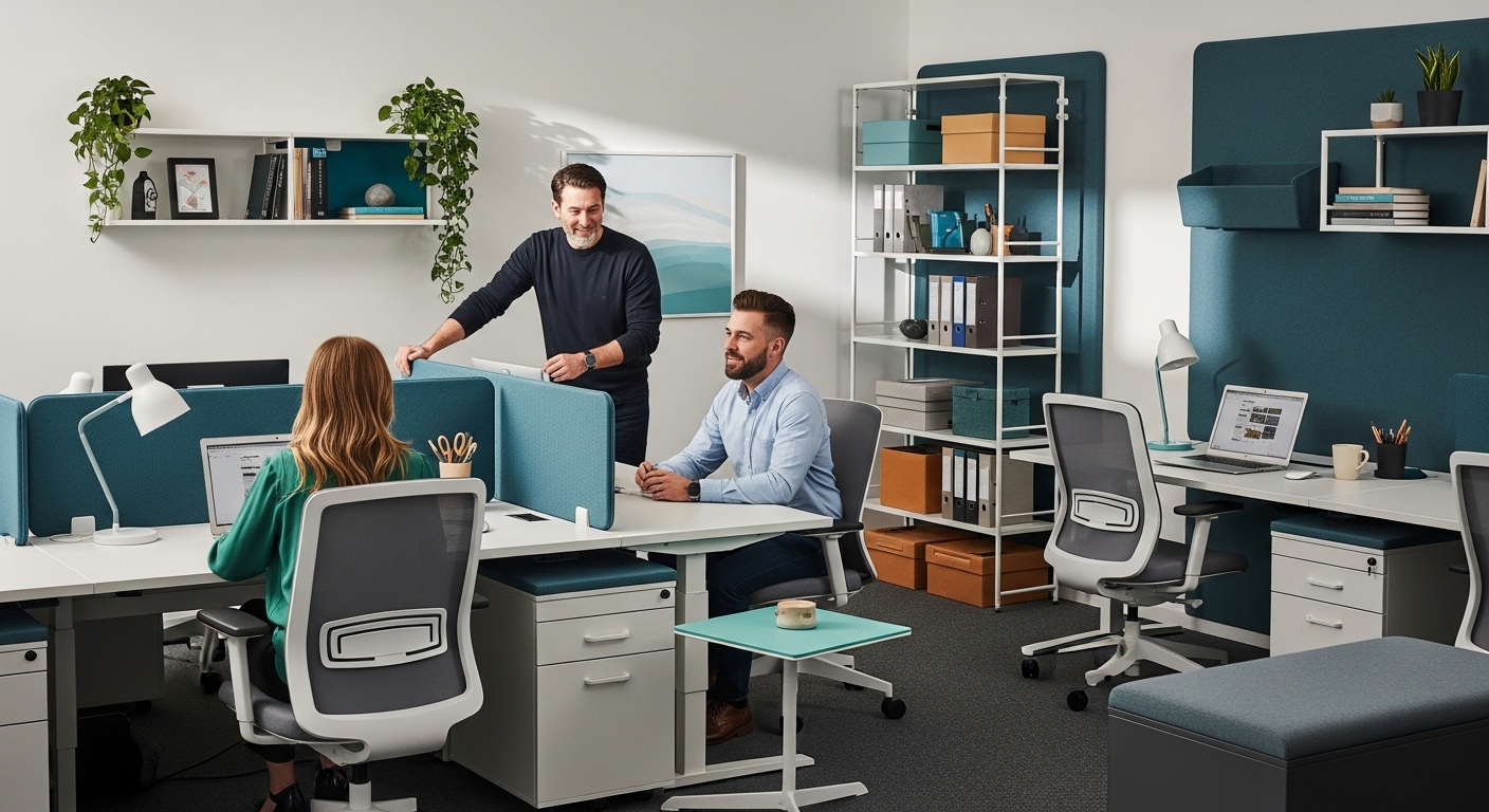 small office furniture, collaborative workspace
