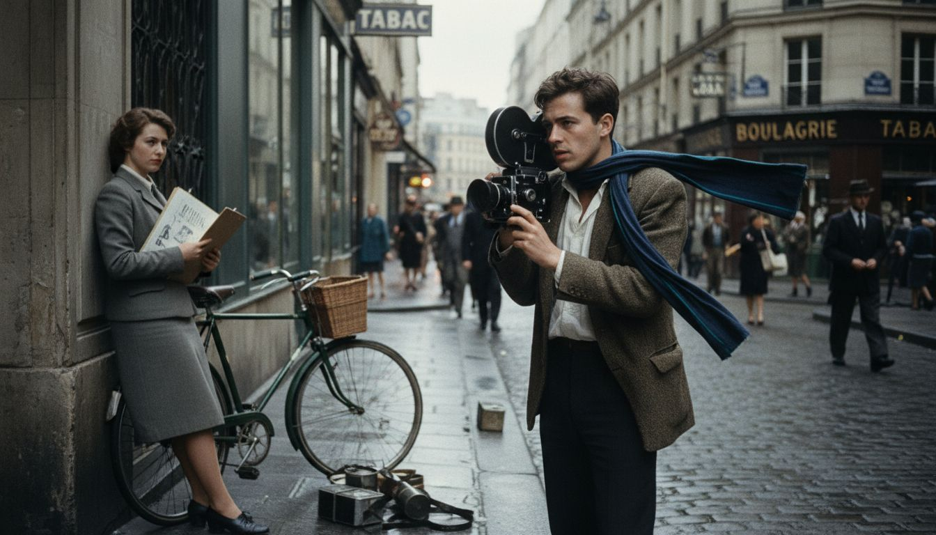 1772074338534 image French New Wave director filming on lively street