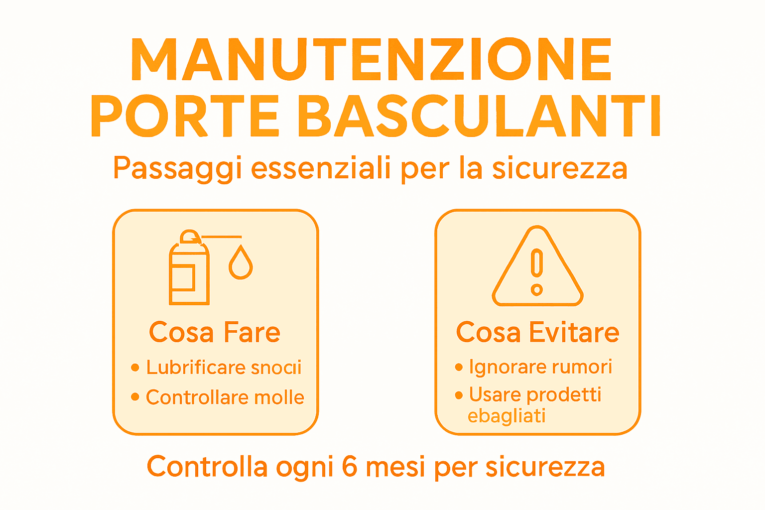 Guida visiva alla corretta manutenzione delle porte basculanti