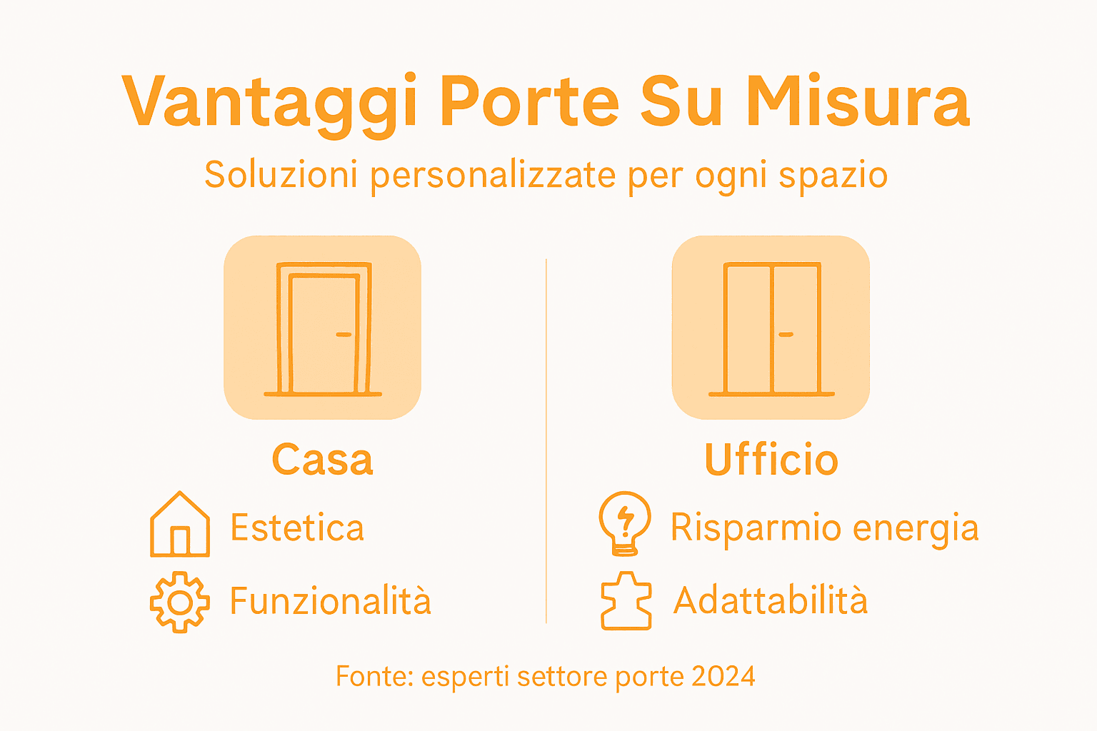 Infografica: tutti i vantaggi delle porte realizzate su misura in Italia