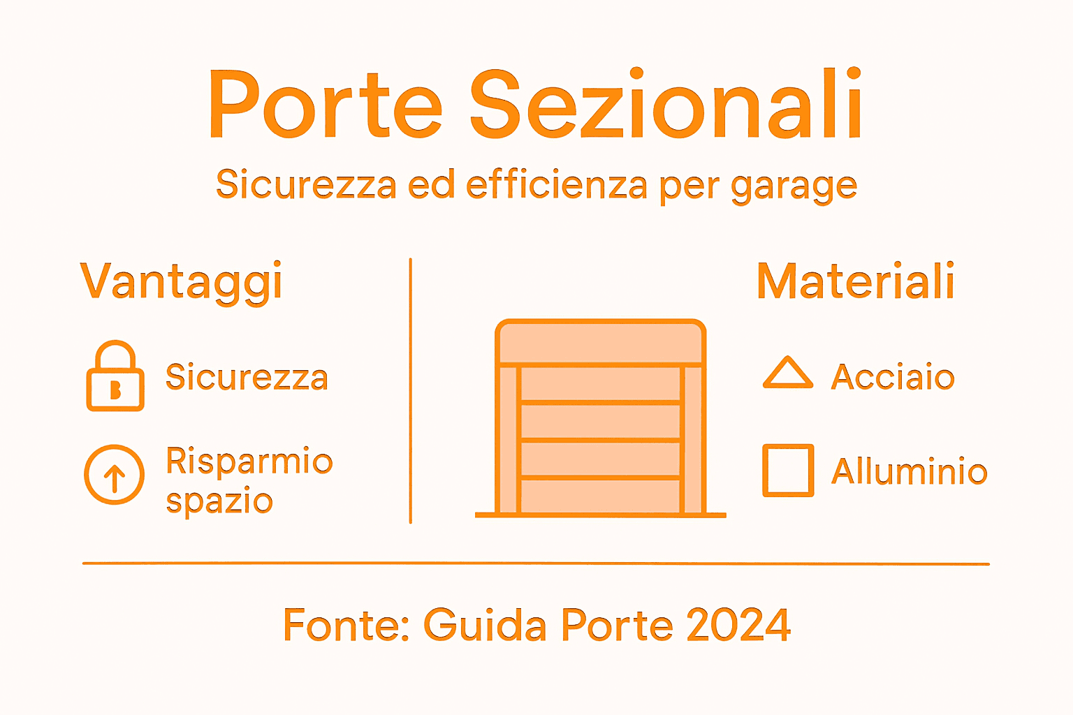 Guida visiva ai vantaggi e ai materiali delle porte sezionali