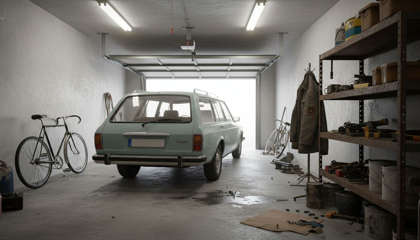 La porta basculante permette di sfruttare al meglio lo spazio disponibile.