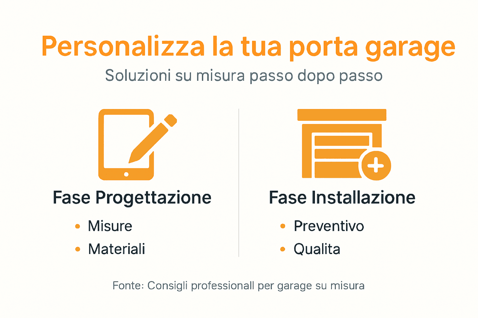 Infografica: tutti i passaggi per personalizzare la tua porta da garage