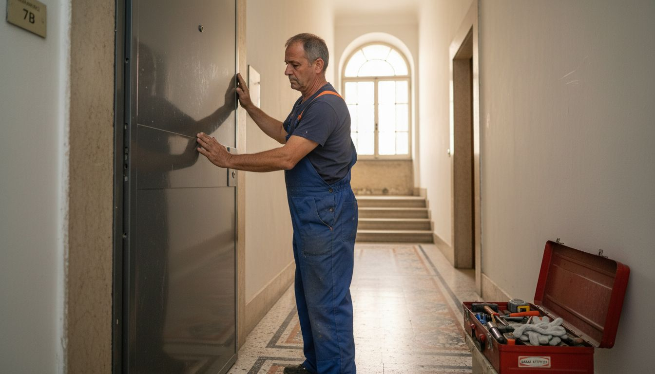 Installatore di porte blindate in acciaio