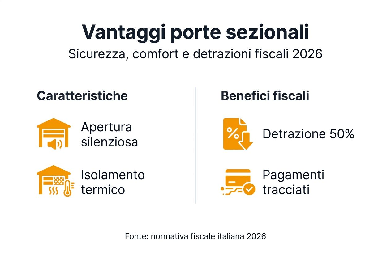 Infografica: tutti i vantaggi e gli incentivi per le porte sezionali