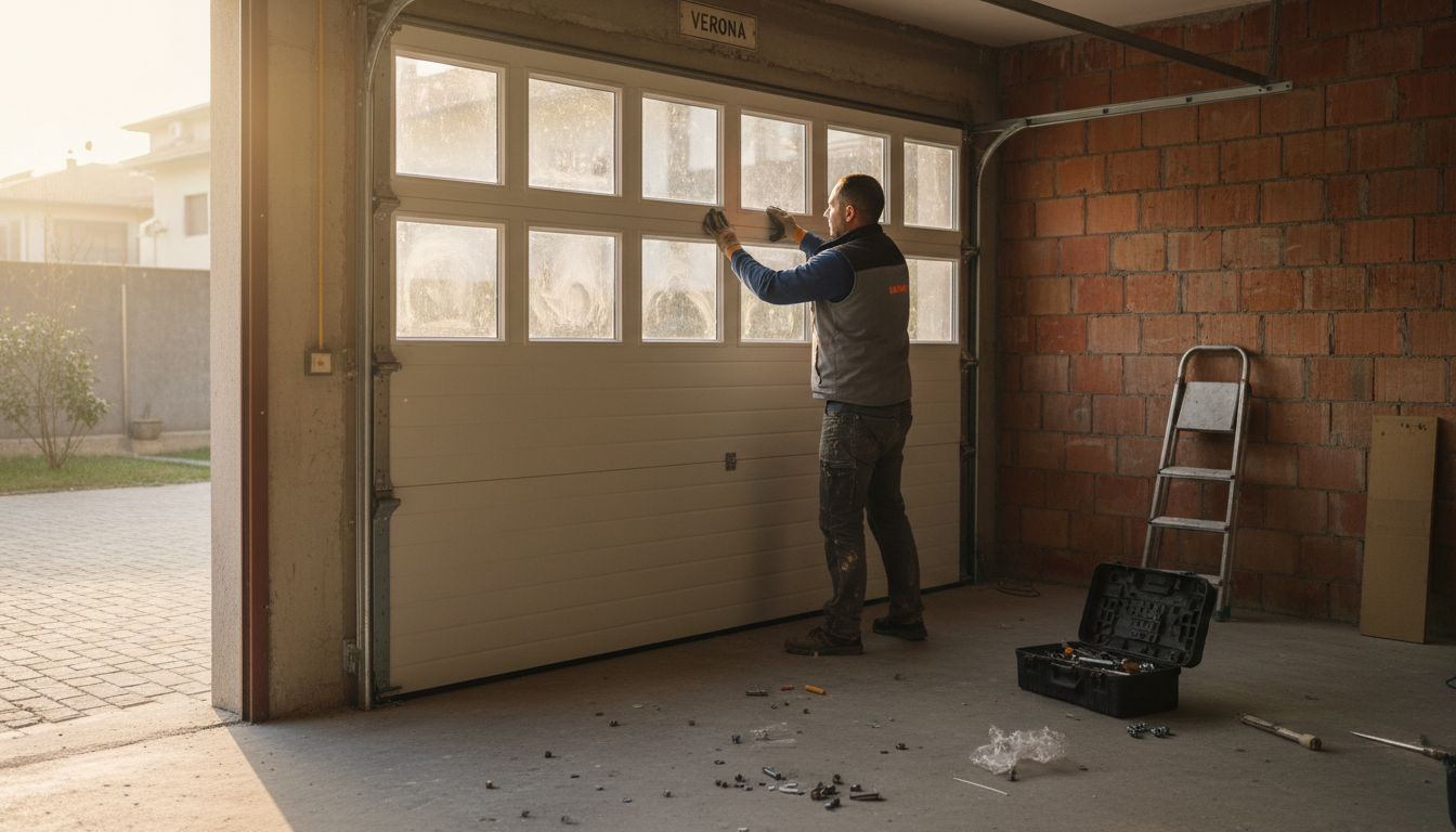 Installatore specializzato nel montaggio di pannelli coibentati per porte da garage