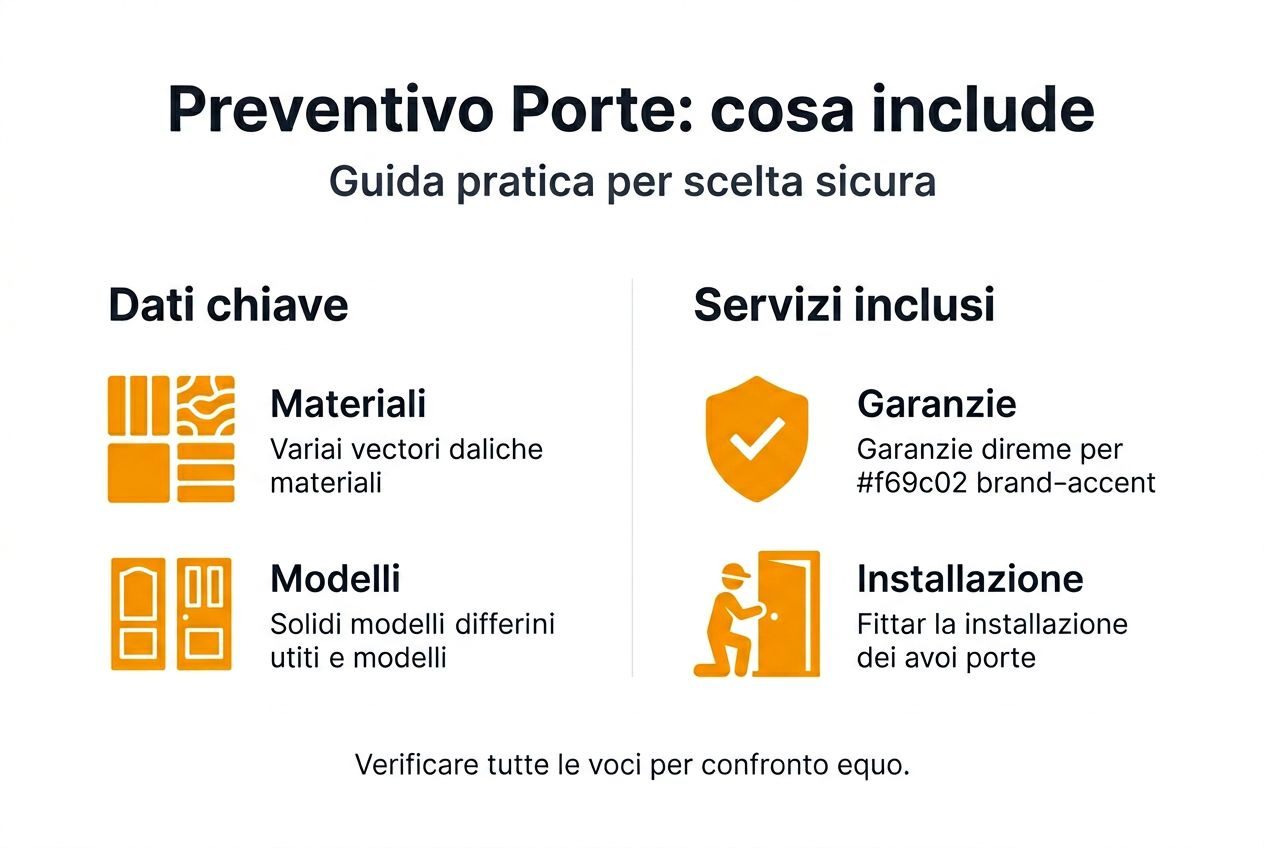 Scopri tutti i dettagli del preventivo gratuito per le porte con la nostra infografica