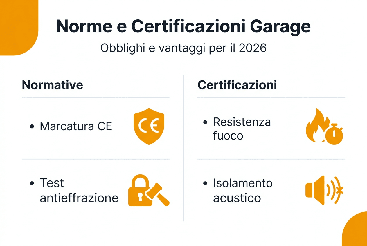 Guida visiva alle principali normative e certificazioni per i garage