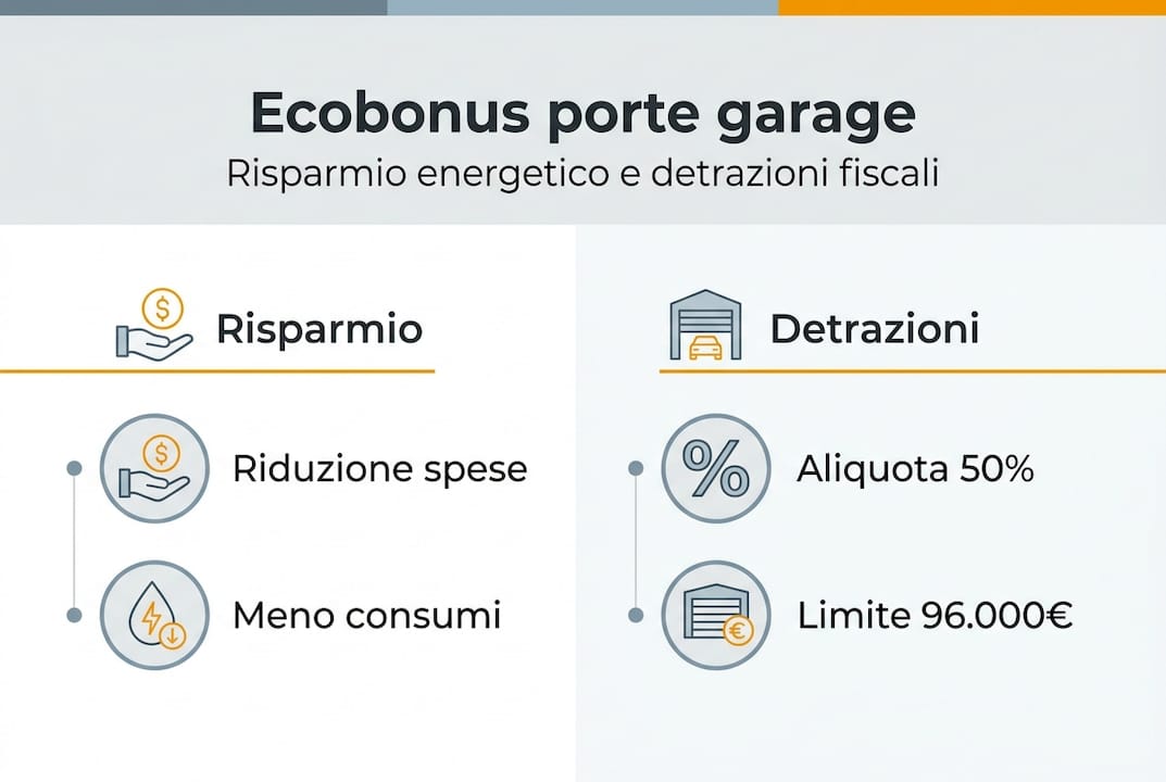 Infografica: tutto quello che c’è da sapere sull’ecobonus per le porte da garage