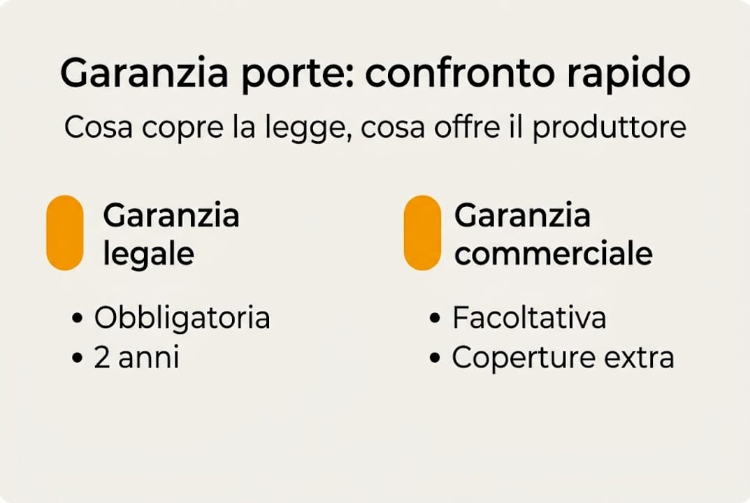 Infografica: differenze tra garanzia legale e garanzia commerciale