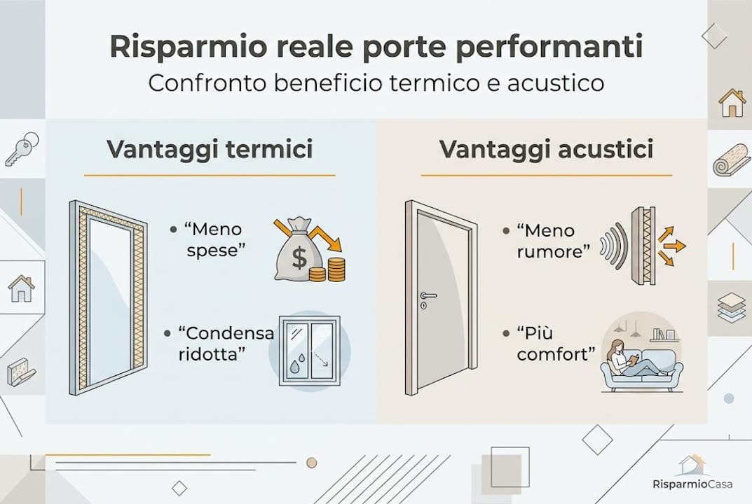 Infografica: i vantaggi delle porte ad alte prestazioni a confronto