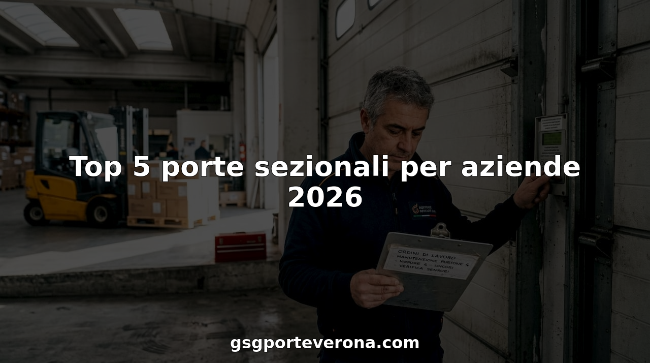 Il responsabile della manutenzione controlla lo stato della porta sezionale del garage.