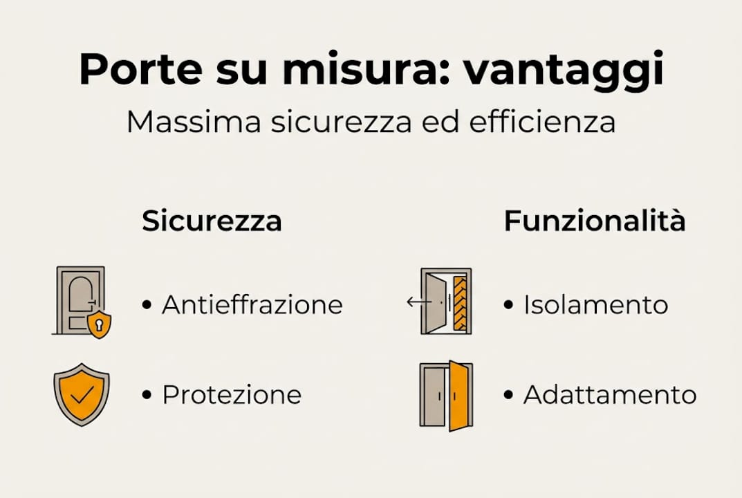 Infografica: tutti i vantaggi delle porte realizzate su misura