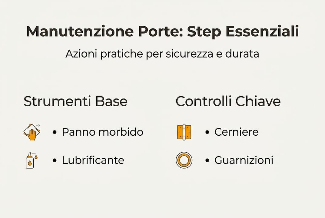 Infografica: le fasi fondamentali per la manutenzione delle porte