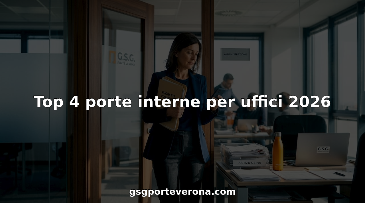 Un manager impegnato al lavoro nei pressi dell’ingresso di un moderno ufficio.
