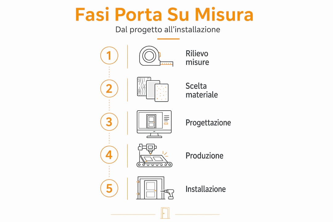 Infografica: tutti i passaggi per realizzare una porta su misura
