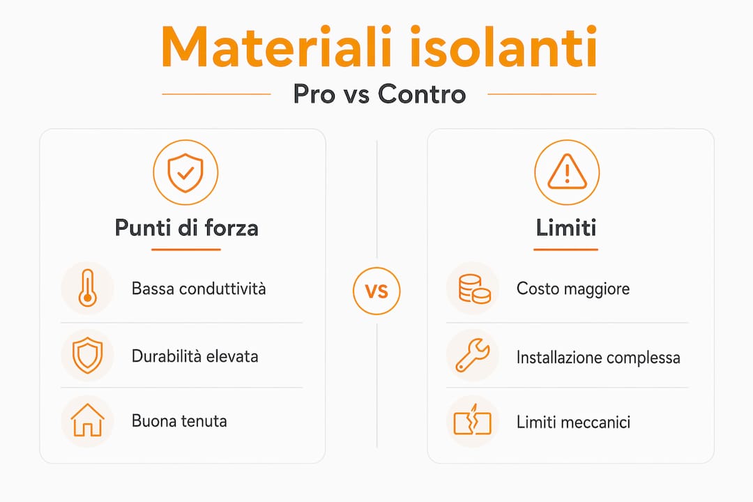 Infografica: confronto tra i principali materiali isolanti per porte