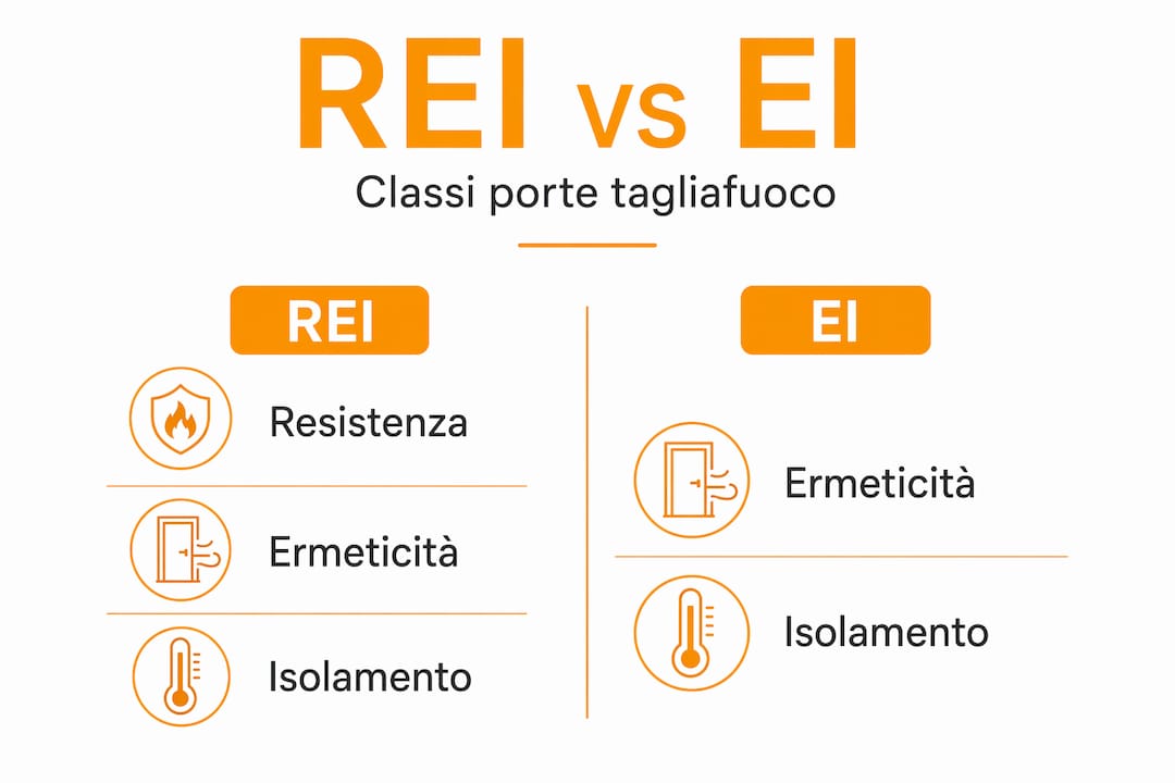 Scheda illustrativa sulle differenze tra le varie tipologie di porte antincendio REI ed EI