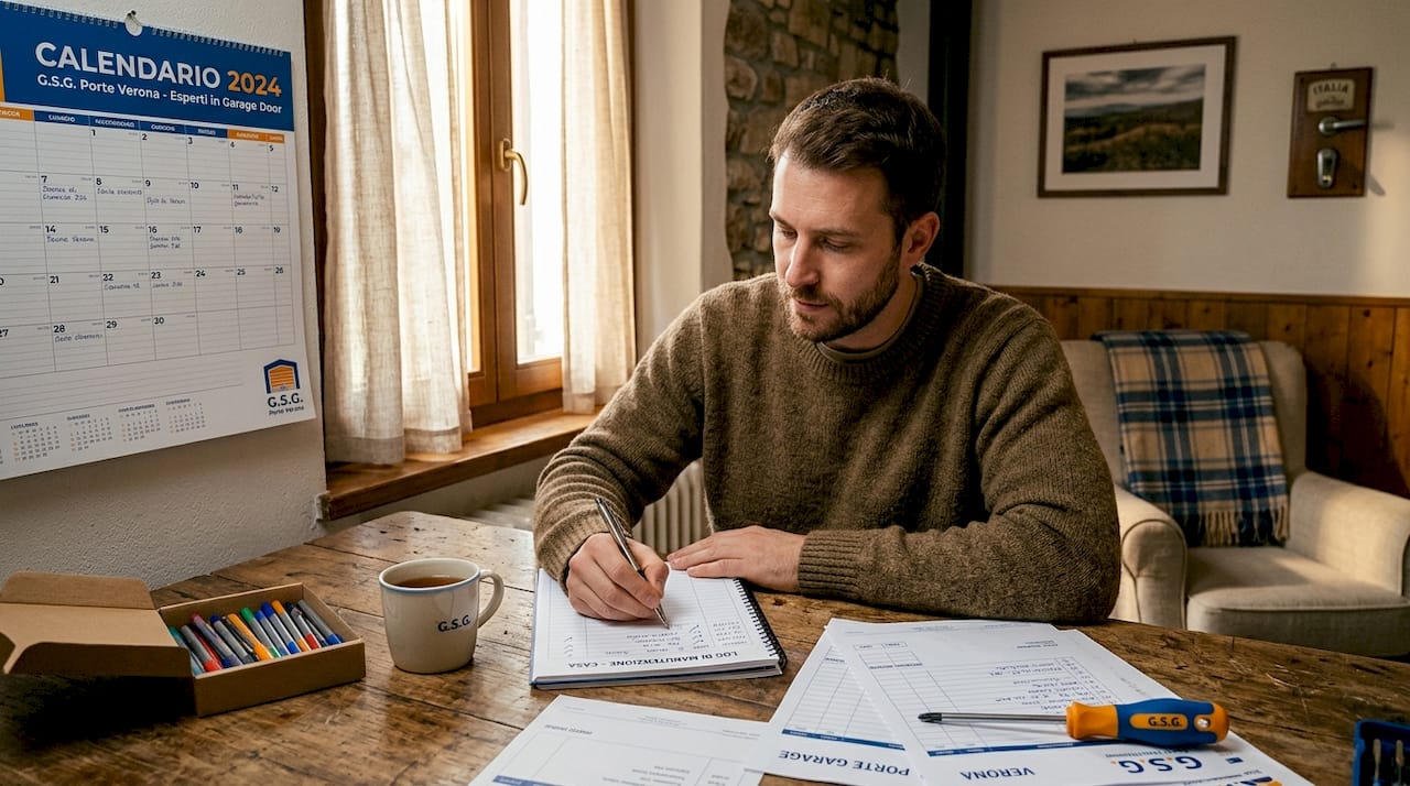 Proprietario di casa che organizza la manutenzione annuale
