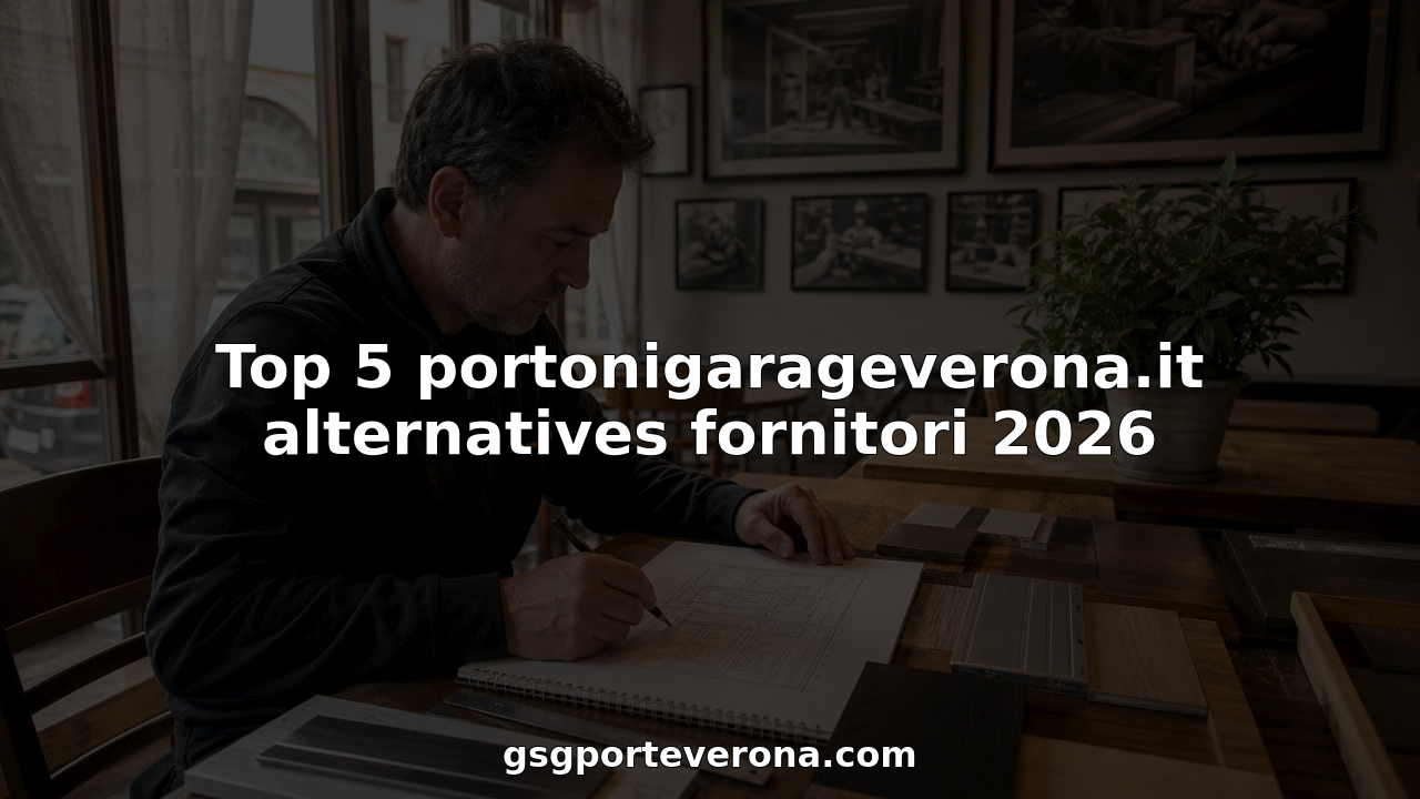 Un artigiano al lavoro nel suo laboratorio a Verona mentre progetta una nuova porta per garage.