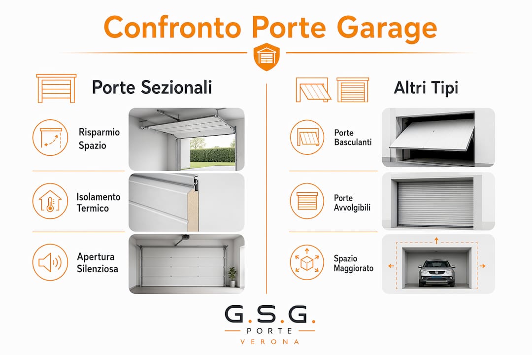 Infografica: confronto tra porte sezionali e altri tipi di chiusure