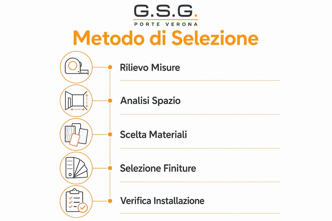 Infografica: tutti i passaggi per scegliere le finiture delle porte