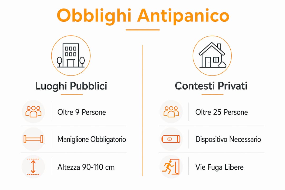 Infografica: confronto tra le principali normative sull'antipanico