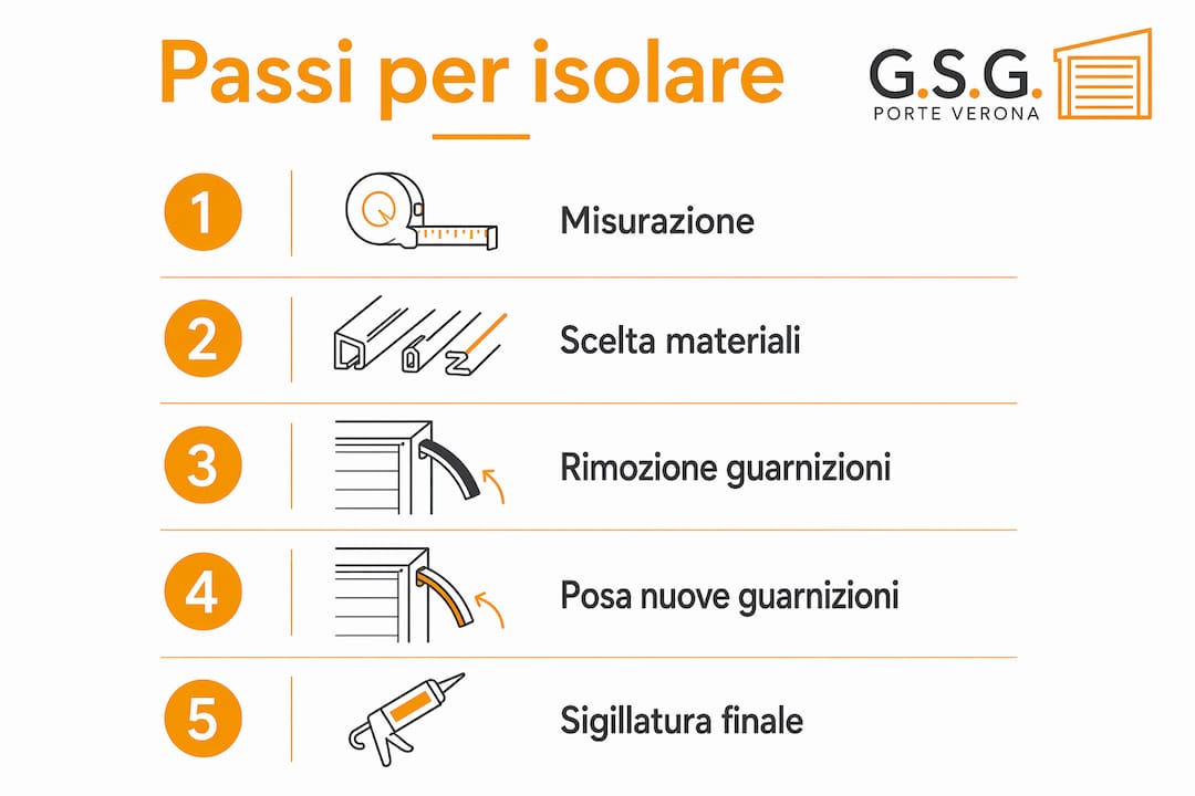 Infografica: tutti i passaggi pratici per isolare la porta in modo efficace