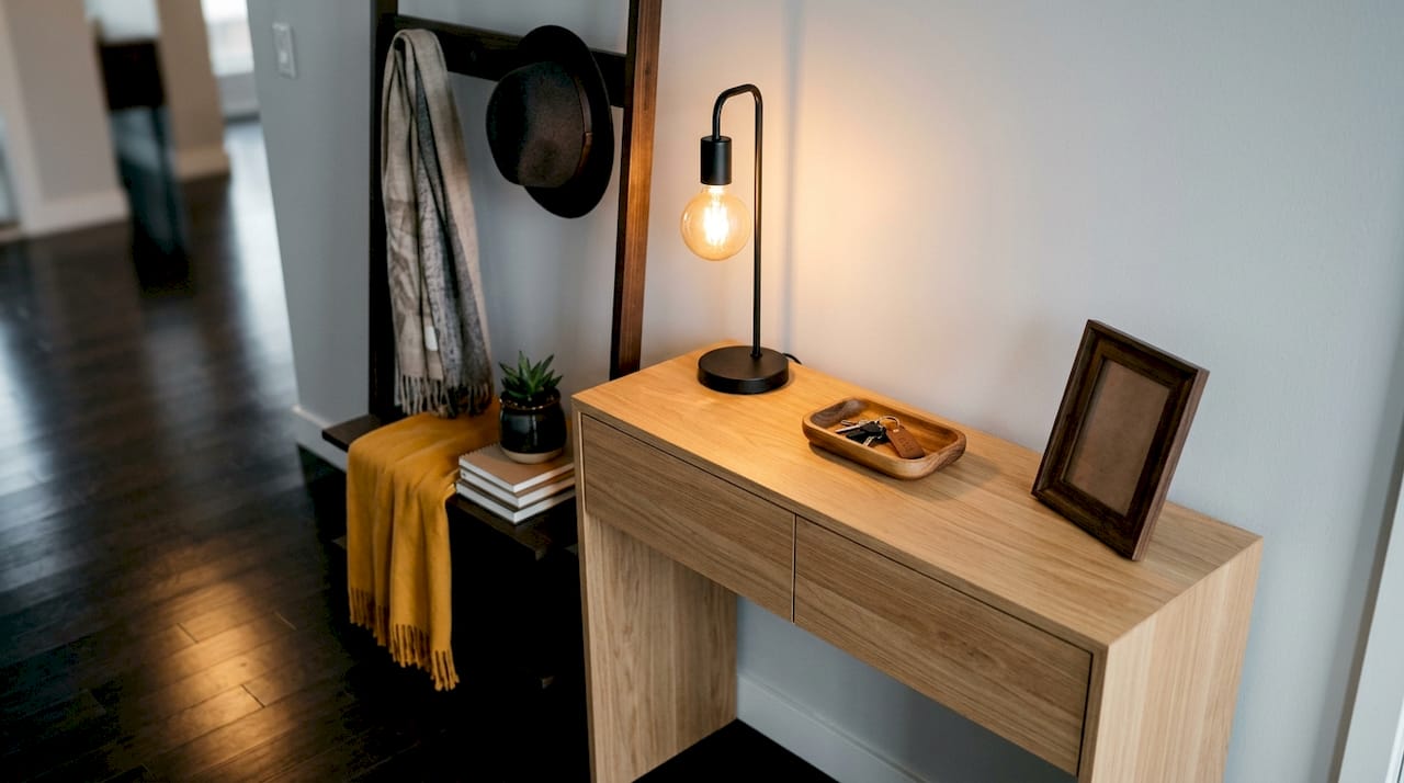 Una consolle per l’ingresso dal design semplice e pulito, pensata per essere pratica e perfetta in ogni ambiente.