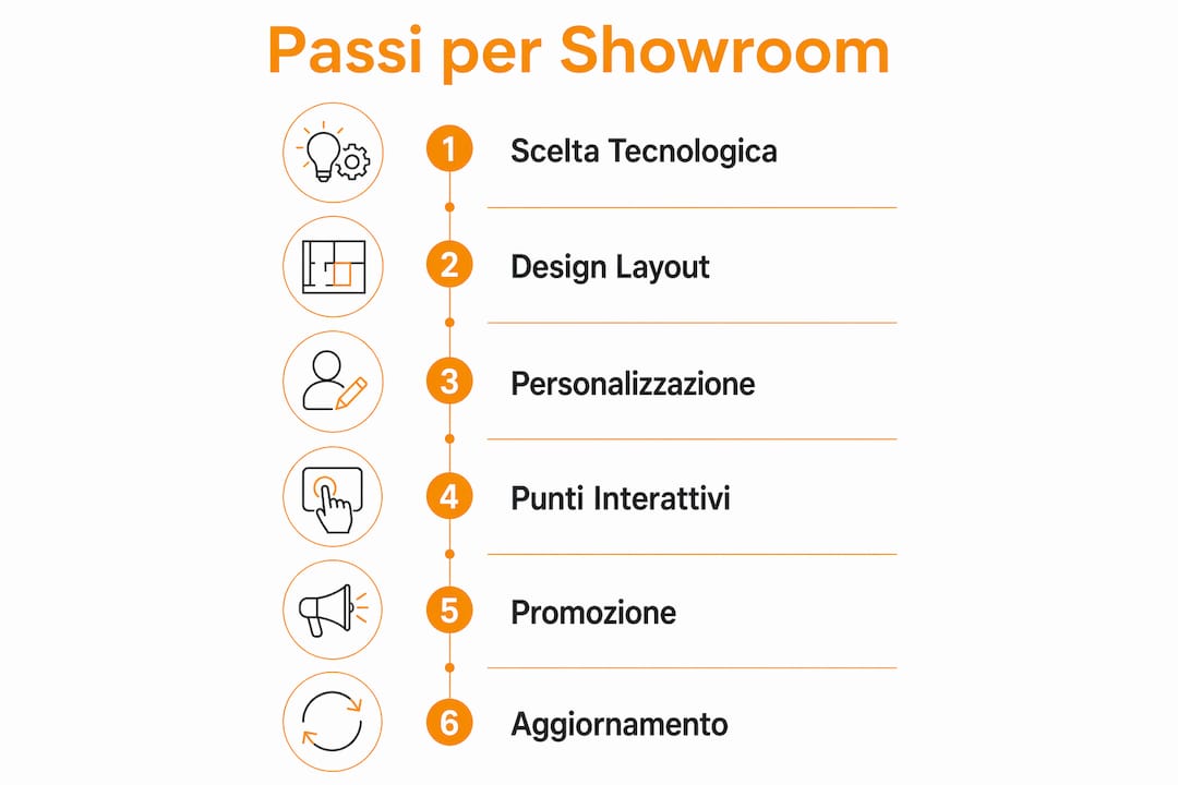 Infografica: come allestire uno showroom virtuale dedicato alle porte, passo dopo passo