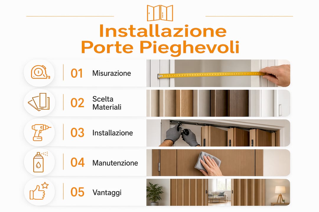 Guida visiva passo-passo per l’installazione delle porte pieghevoli