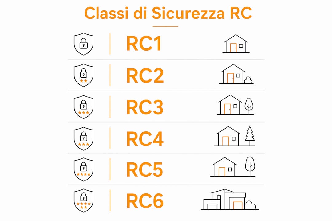 Guida visiva alle diverse classi di sicurezza delle porte blindate