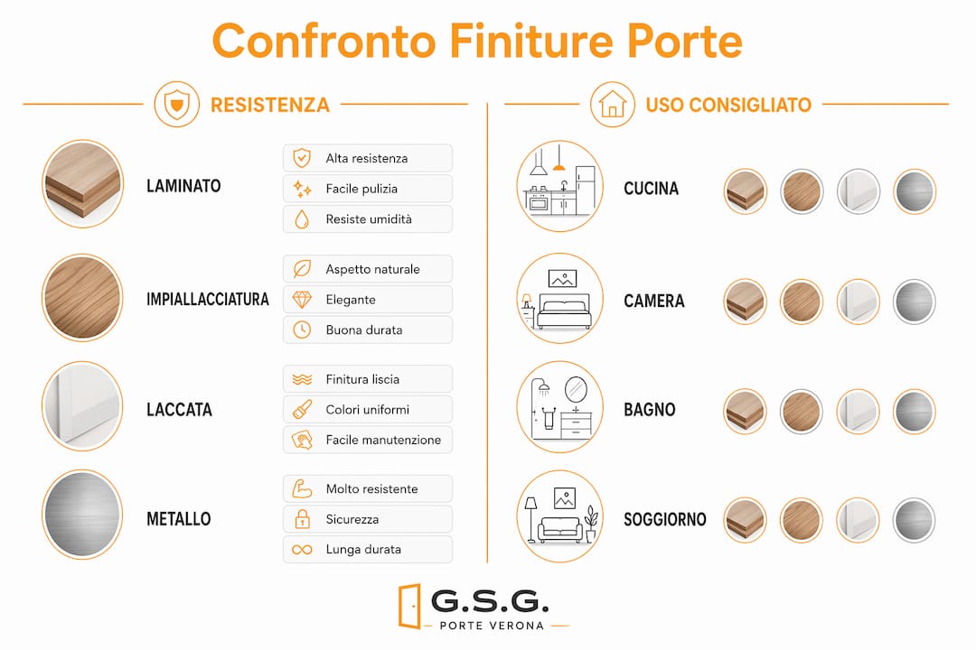 Tabella comparativa delle finiture per porte: quale resiste meglio all’uso quotidiano?
