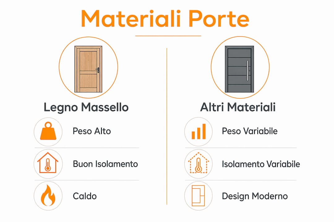 Infografica: confronto tra i diversi materiali per porte