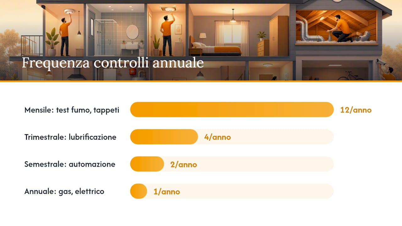 Schema dei controlli periodici per la sicurezza domestica e relativo prospetto dei costi