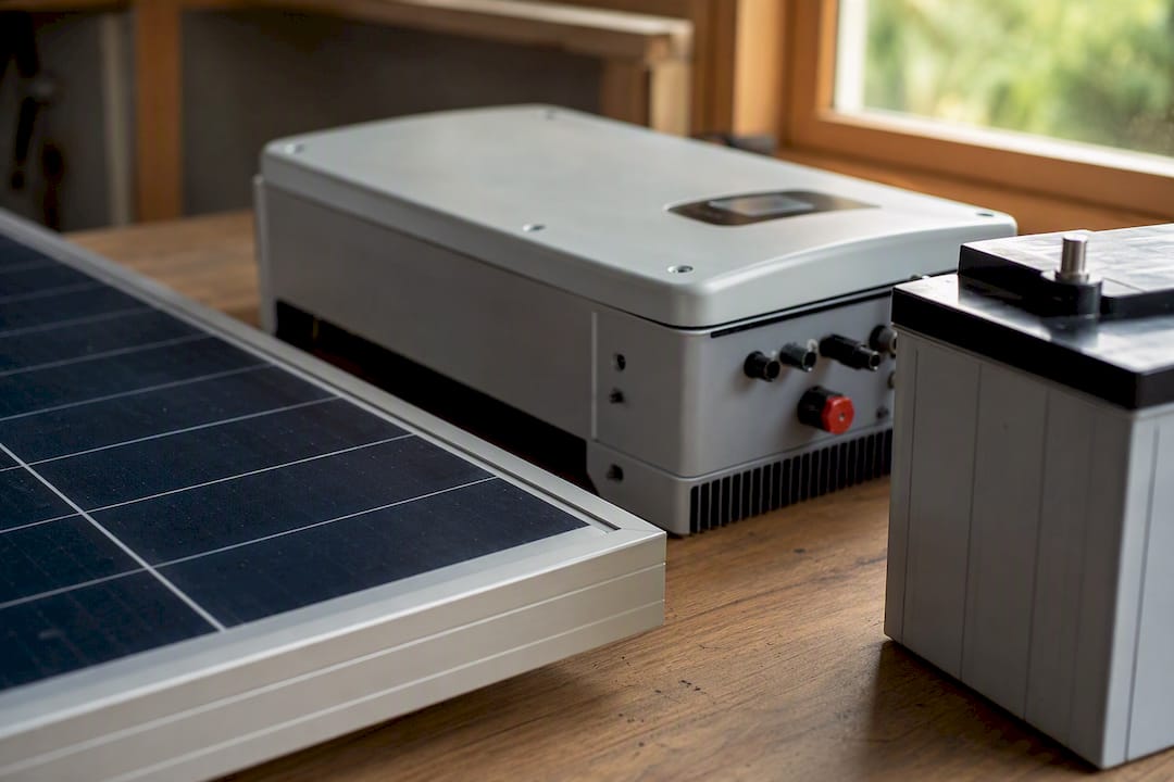 Particolare dei componenti di un impianto fotovoltaico