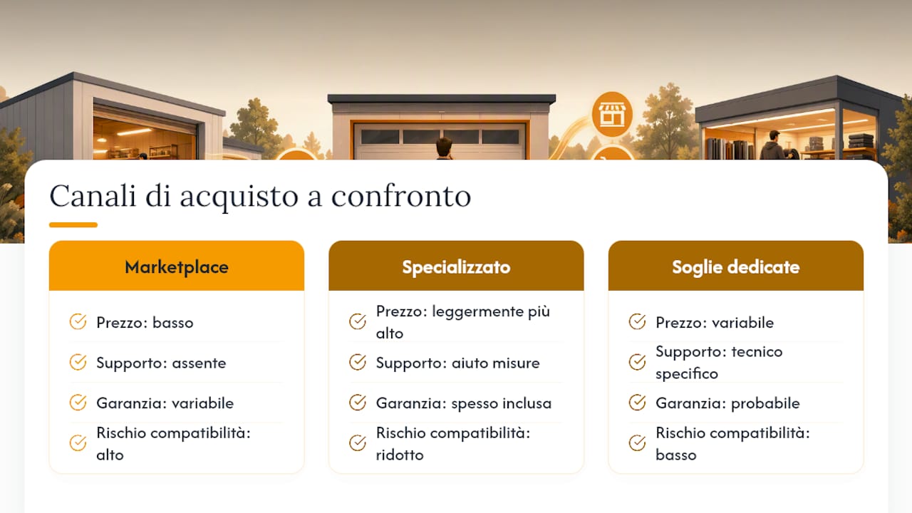 Confronto tra le opzioni di acquisto delle guarnizioni per porte da garage