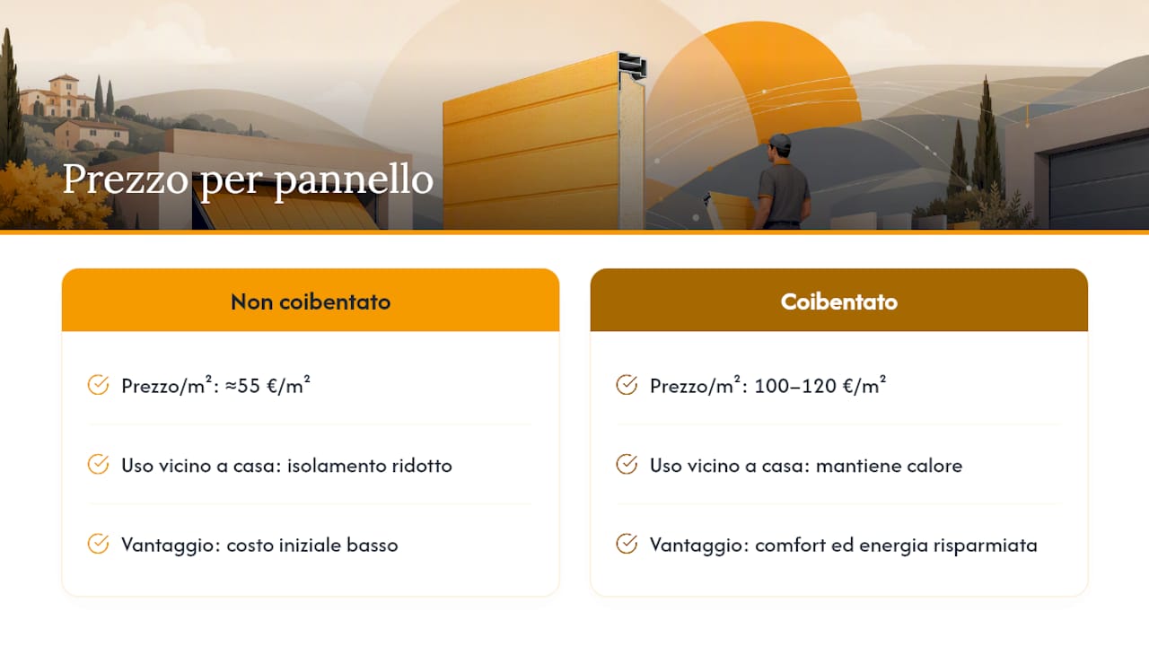 Confronto prezzi dei pannelli coibentati