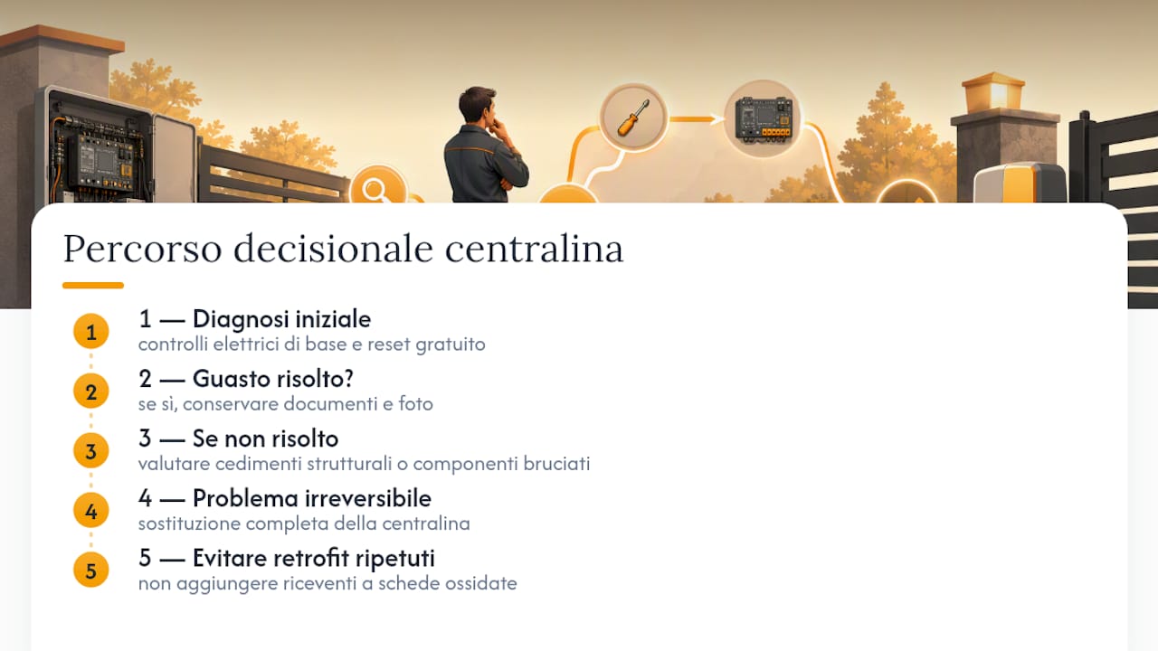 Procedura tra reset e sostituzione della centralina