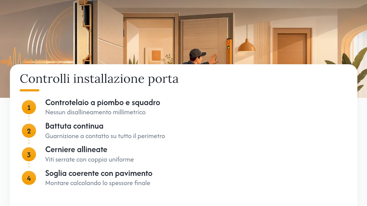 Verifiche di installazione per l'isolamento acustico