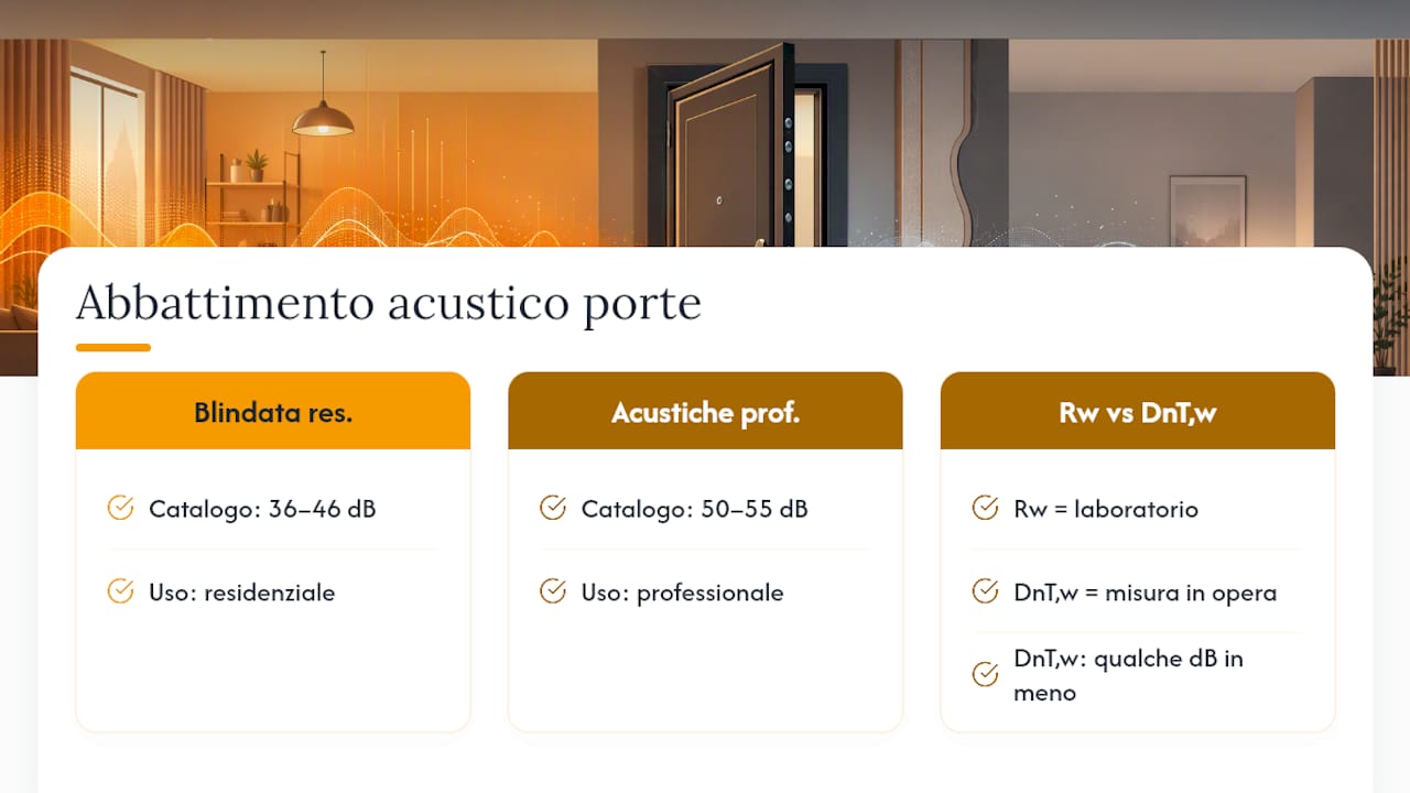 Confronto tra i valori acustici delle porte