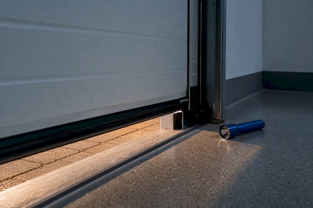 Particolare del portone del garage bloccato