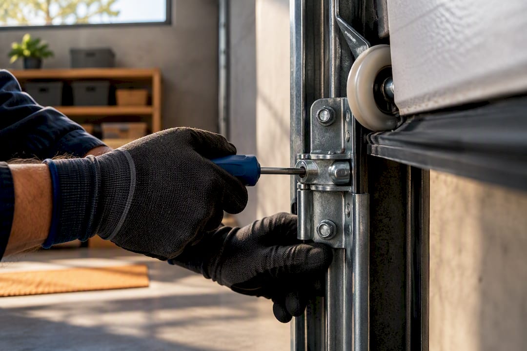 Manutenzione delle ferramenta del portone del garage