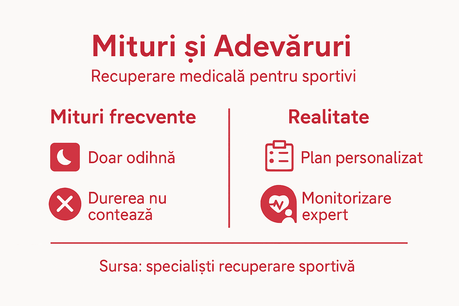 Infografic: Cele mai răspândite mituri despre recuperarea sportivilor