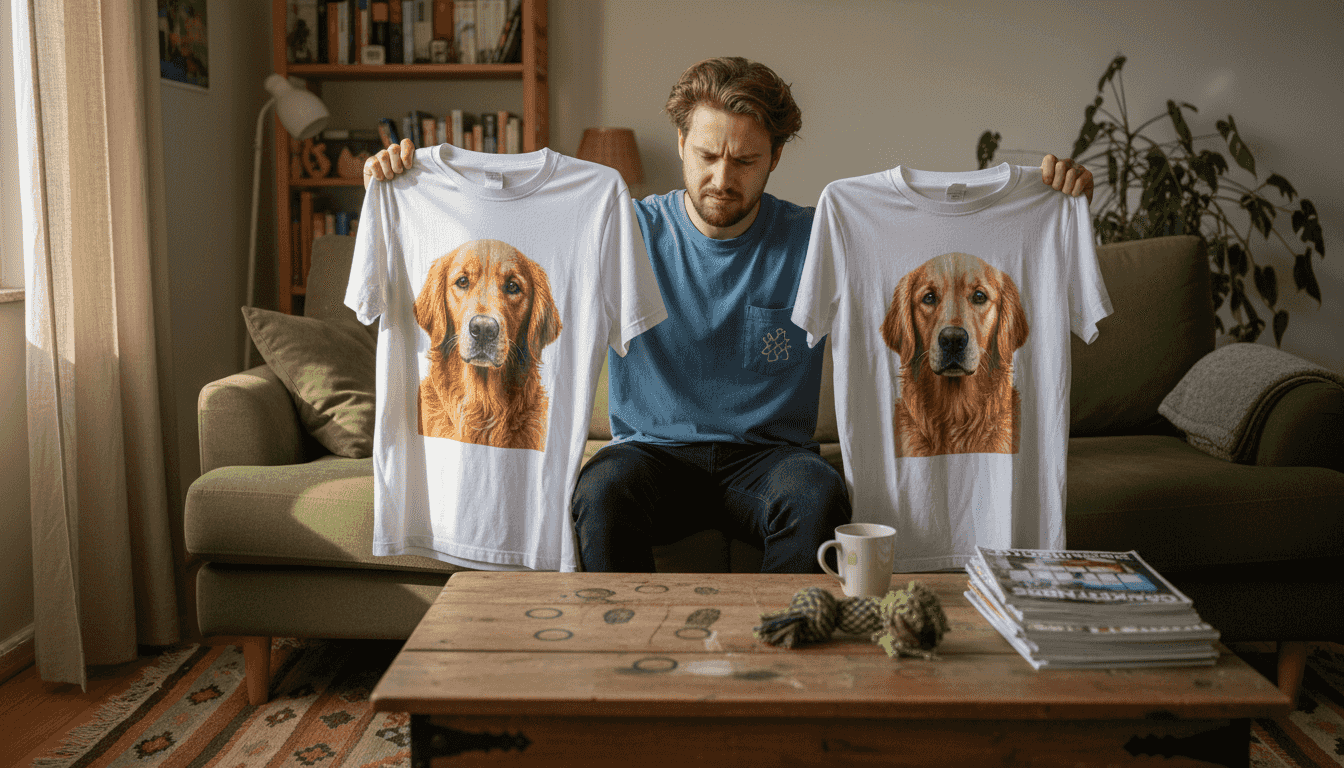 Klare vs. verschwommene T-Shirt-Drucke: Ein Vergleich