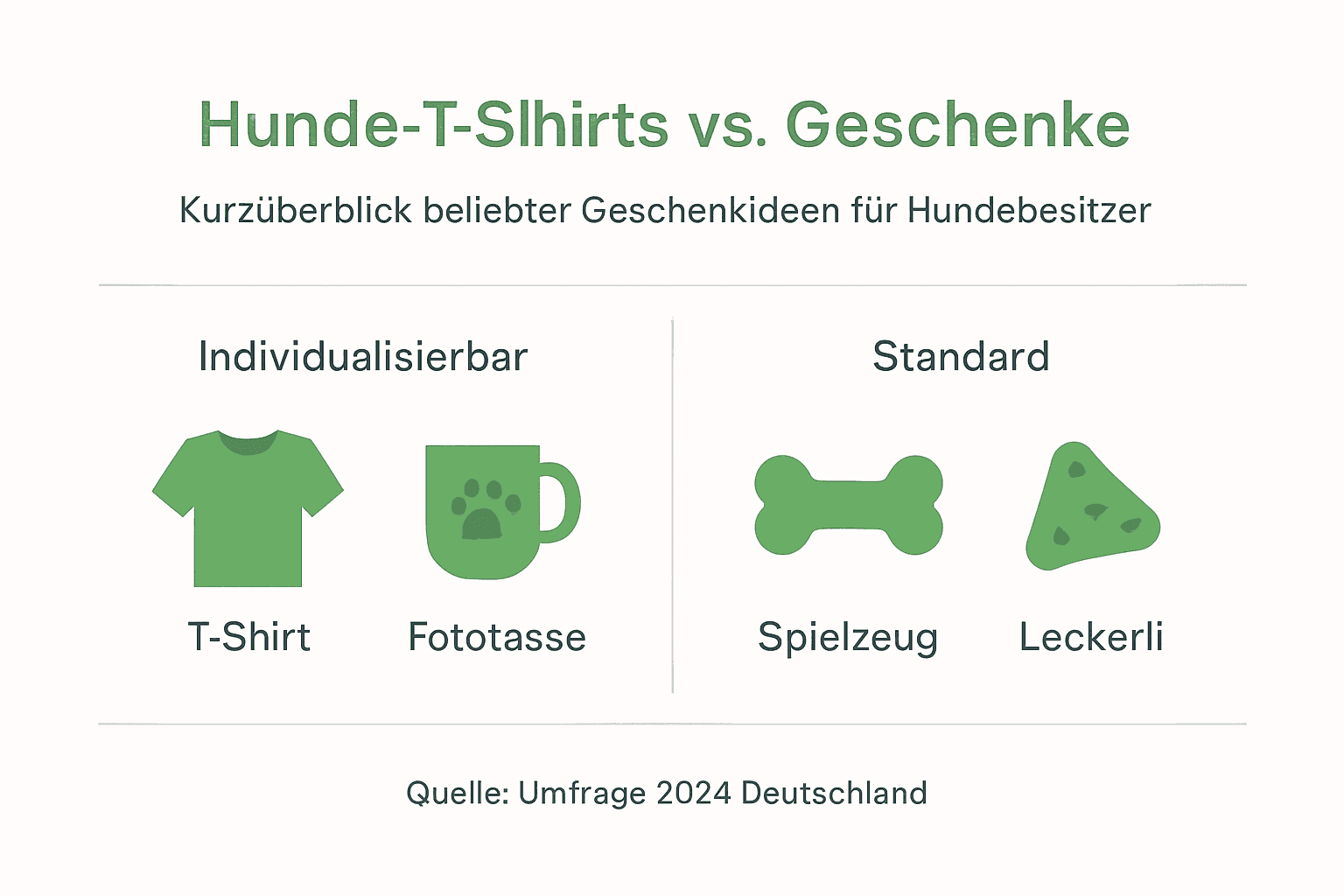 Infografik: Hunde-T-Shirts im Vergleich zu anderen Geschenkideen