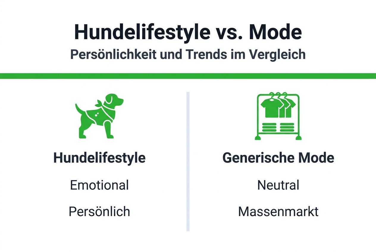 Infografik: Hundeleben im Vergleich zu allgemeiner Mode – Lifestyle-Trends auf einen Blick