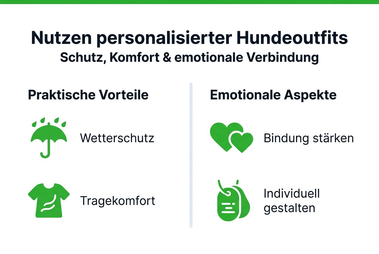 Infografik: Die Vorteile maßgeschneiderter Hundebekleidung auf einen Blick