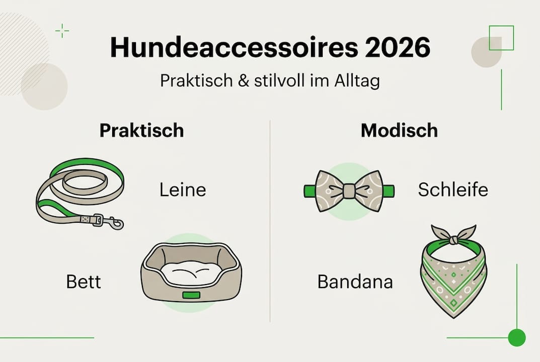 Übersichtliche Infografik zu Hunde-Zubehör – sortiert nach Kategorien
