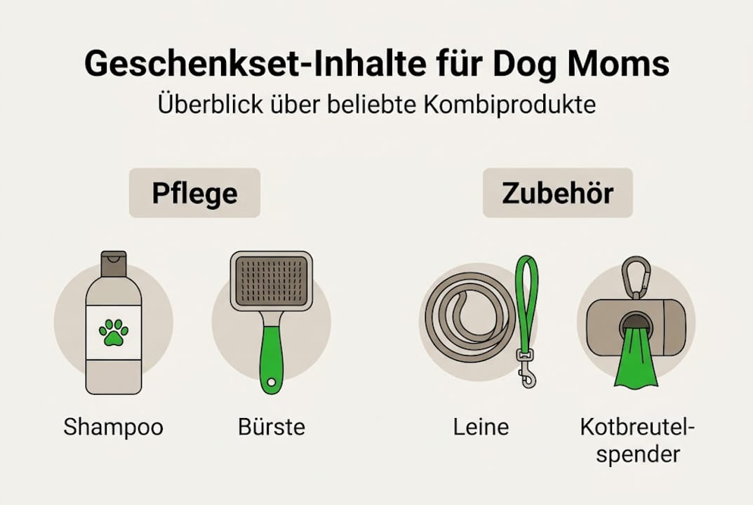 Infografik: Was gehört in ein typisches Geschenkset für Hunde?
